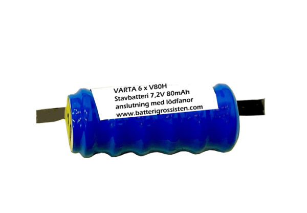 VARTA V80H (161) 7,2V 80mAh NiMH med lödfanor